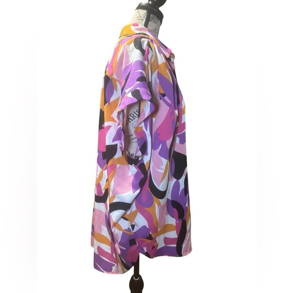 JODIFL Pink and Purple Abstract Button Down Shirt - Picture 4 of 7